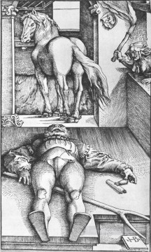  Bewitched Painting - The Groom Bewitched Renaissance painter Hans Baldung black and white